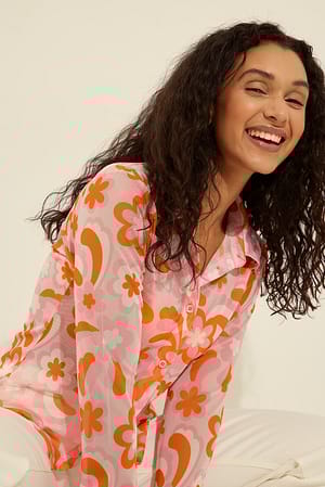 Flower Print Chemise en maille