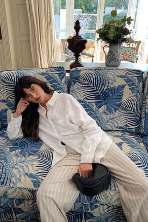 Stripe Pantalon taille mi-haute à rayures