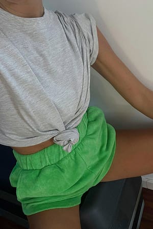 Bright Green Short en tissu éponge