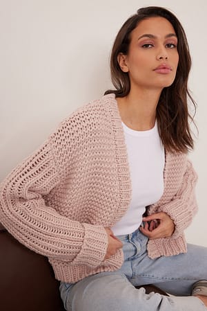 Peach Whip Cardigan en maille épaisse