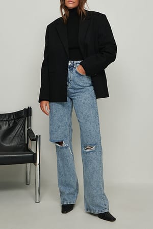 Acid Blue Jean évasé délavé