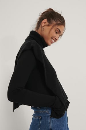 Black Surpull Bavoir En Mélange D'Alpaga