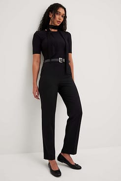 Ankle Length High Waist Suit Pants Outfit