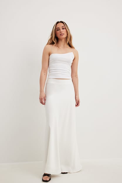 White Haut en jersey asymétrique