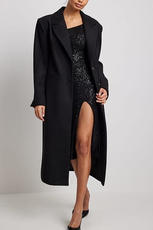 Black Robe asymétrique à sequins