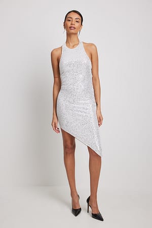 Silver Robe midi asymétrique