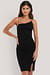 Robe courte asymétrique à fines bretelles