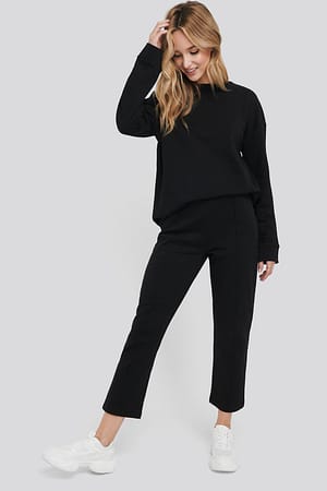Black NA-KD Basic Basic Cropped Joggers