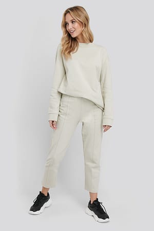 Dusty Light Beige NA-KD Basic Basic Cropped Joggers