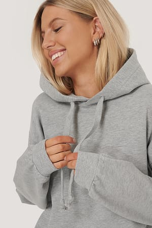 Grey Melange Hoodie Basique
