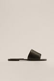 Black Sandales cuir, cuir