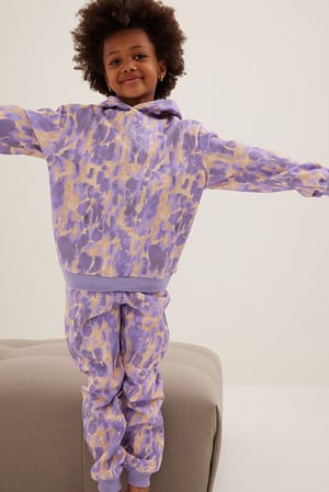 Lilac Print Sweat à capuche oversize basique