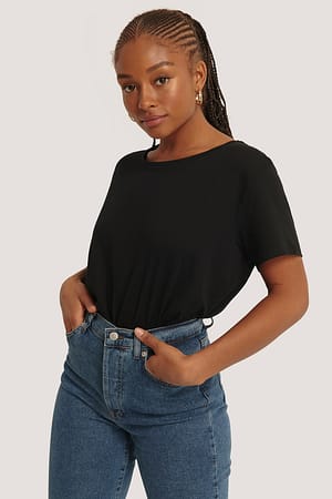 Black Tee-Shirt Surdimensionné Basique