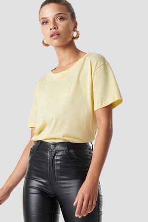 Yellow Tee-Shirt Surdimensionné Basique