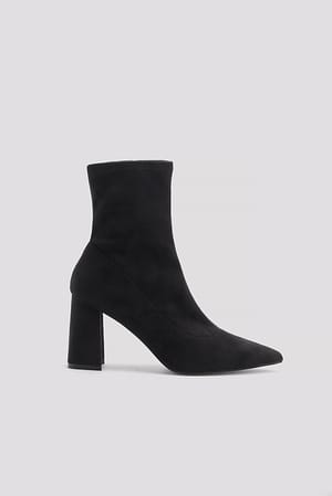 Black Bottines basiques effet daim