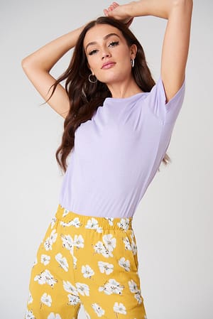 Light Purple NA-KD Basic Tee-Shirt Basique