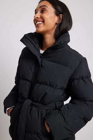 Black Veste à ceinture recyclée