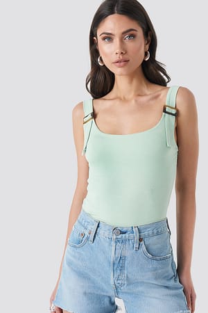 Mint Belted Strap Tank Top