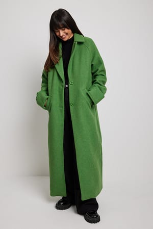 Green Manteau oversize à col large