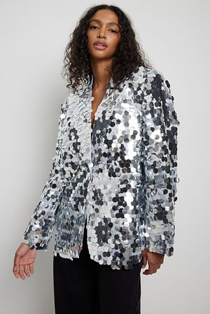 Silver Blazer à paillettes grand