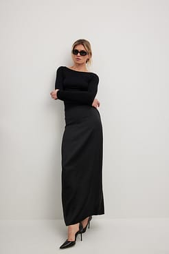 Boat Neck Long Sleeve Top Outfit