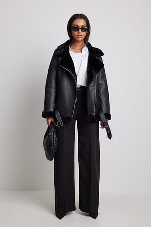 Black Veste en similicuir