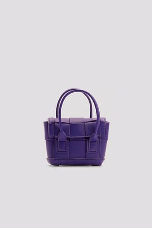 Purple Mini sac carré tressé