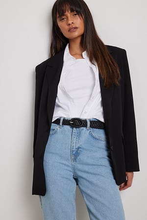 Black Ceinture à boucle