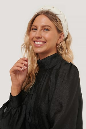White NA-KD Accessories Diadème En Faux Cuir Tressé