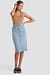 Button Up Denim Midi Skirt