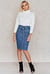 Buttoned Denim Pencil Skirt