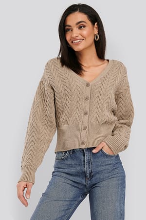 Mole NA-KD Cable Knitted Short Cardigan