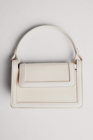 Natural Sac bandoulière avec poignée en toile