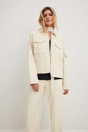 Beige Veste cargo