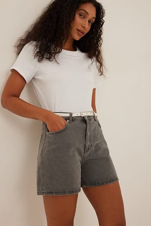 Light Grey Short cargo en jean
