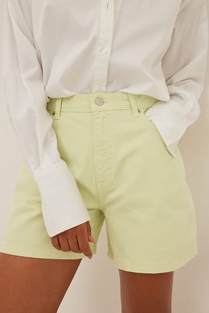 Light Green Short cargo en jean