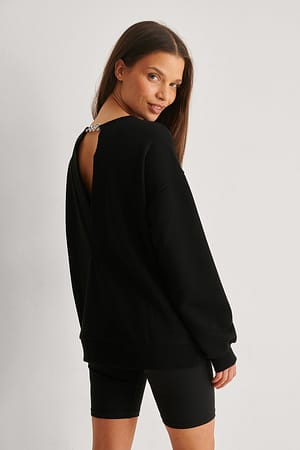 Black Sweatshirt avec chaîne biologique