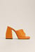 Chubby Heel Platform Mules