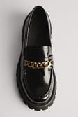 Black Mocassins Chunky détaillés
