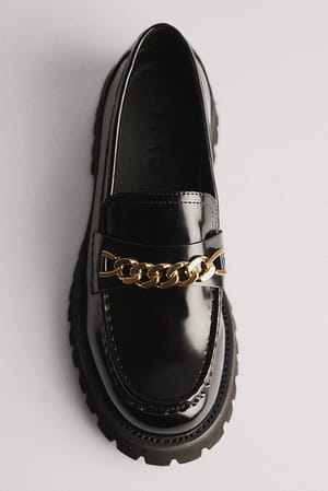 Black Mocassins Chunky détaillés