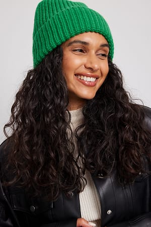 Strong Green Bonnet épais en maille douce