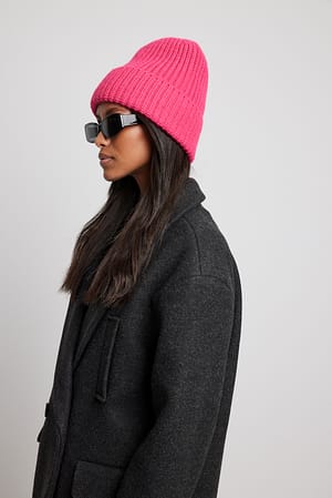 Fuchsia Bonnet épais en maille douce