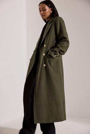 Dark Green Manteau coupe droite