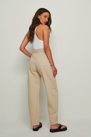 Beige Jean jambes larges recyclé
