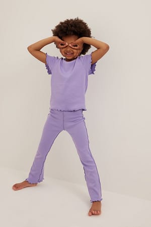 Lilac T-shirt à coutures contrastantes