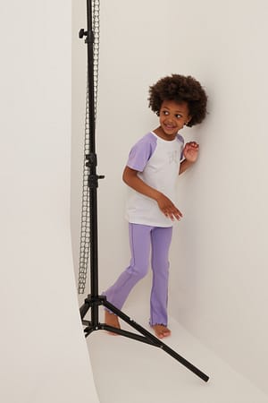 Lilac Pantalon à coutures contrastantes