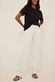 White Jean à coutures contrastantes