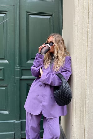 Purple Blazer en velours côtelé
