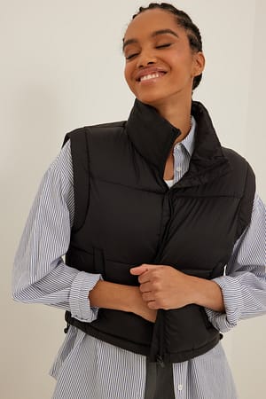 Black Gilet court matelassé