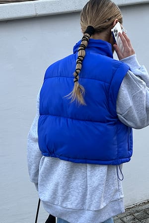 Blue Gilet court matelassé